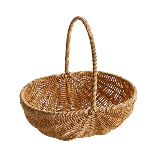 Cesta de almacenamiento tejida con asa, cesta decorativa para niña de las flores, maceta de almacenamiento 27cmx27cmx20cm