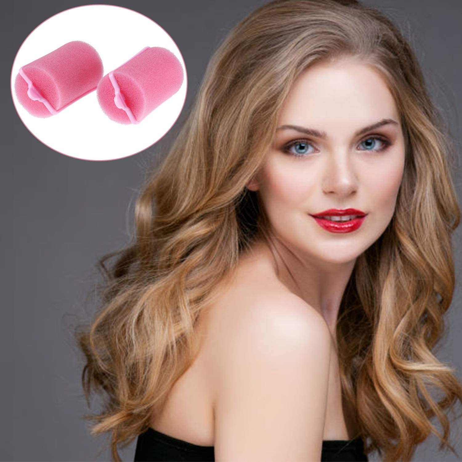 18 Pieces Sponge Hair Rollers 40 mm Soft Foam Hair Styling Curlers Large Size Hairdressing Curlers for Women and Kids (Pink) 18 Pieces Sponge Hair Rollers 40 mm Soft Foam Hair Styling Curlers Large Size Hairdressing Curlers for Women and Kids (Pink)
