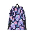 thumbnail image 2 of Rateoe crystal Skull flower Pattern Canvas College Laptop Backpack,Travel Daypack,Durable Rucksack Travel Notebook Bag School Backpack Book Bag for Men Women-Small, 2 of 7