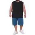 thumbnail image 2 of INSPIRE CHIC Men's Big & Tall V-Neck Solid Sleeveless Comfortable Breathable Casual Tank Top 4XL Black, 2 of 5