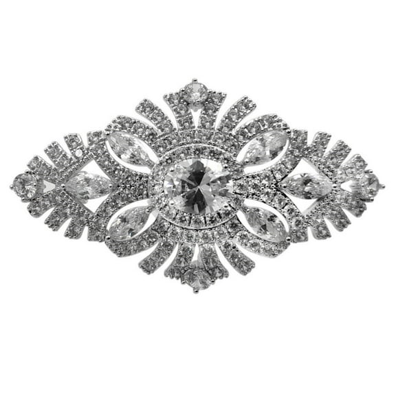Jewelblings Old European Style Opens Micro Pave  Marquise CZ Filigree Art Deco Oval Brooch Edwardian Antique Pins for Women Dress Gown Coat