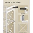 thumbnail image 2 of Metal Storage Rack, Shelving Unit with X Side Frames, Dense Mesh, for Entryway, Kitchen, Living Room, Bathroom, Industrial Style, 5-Tier, 11.8 x 22.8 x 55.5 Inches, Cloud White UBSC165W01V1, 2 of 5
