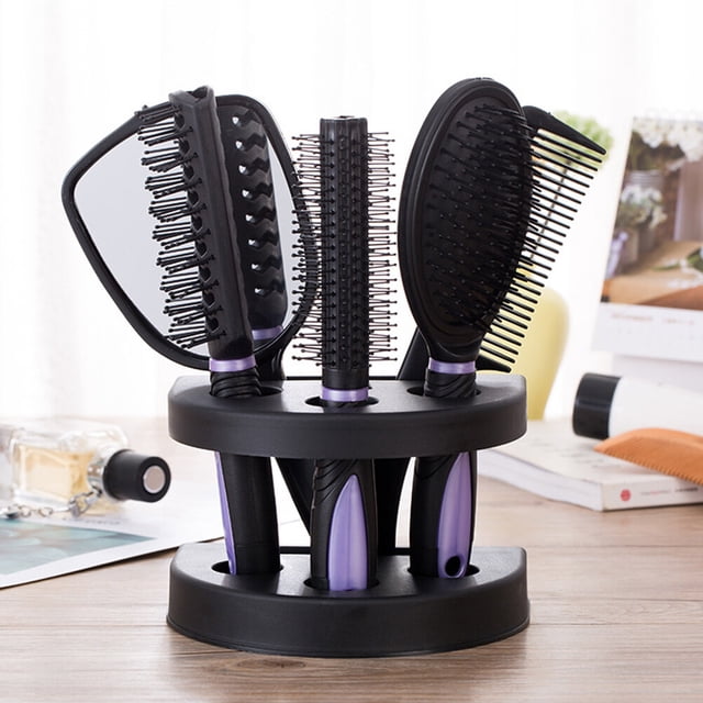 UPGRATOR 5pcs Styling Hairbrush Set With Compact Size Hair Brush For Men Plastic Purple