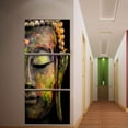 thumbnail image 2 of 3 Panel Buddha Head Canvas  Room Decor Gift for Friends, 2 of 8