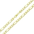 thumbnail image 2 of 14K Yellow Gold 4.5mm Hollow Figaro Chain, FREE Microfiber Cloth, Link Mens Womens Necklace, Giorgio Bergamo, 2 of 6