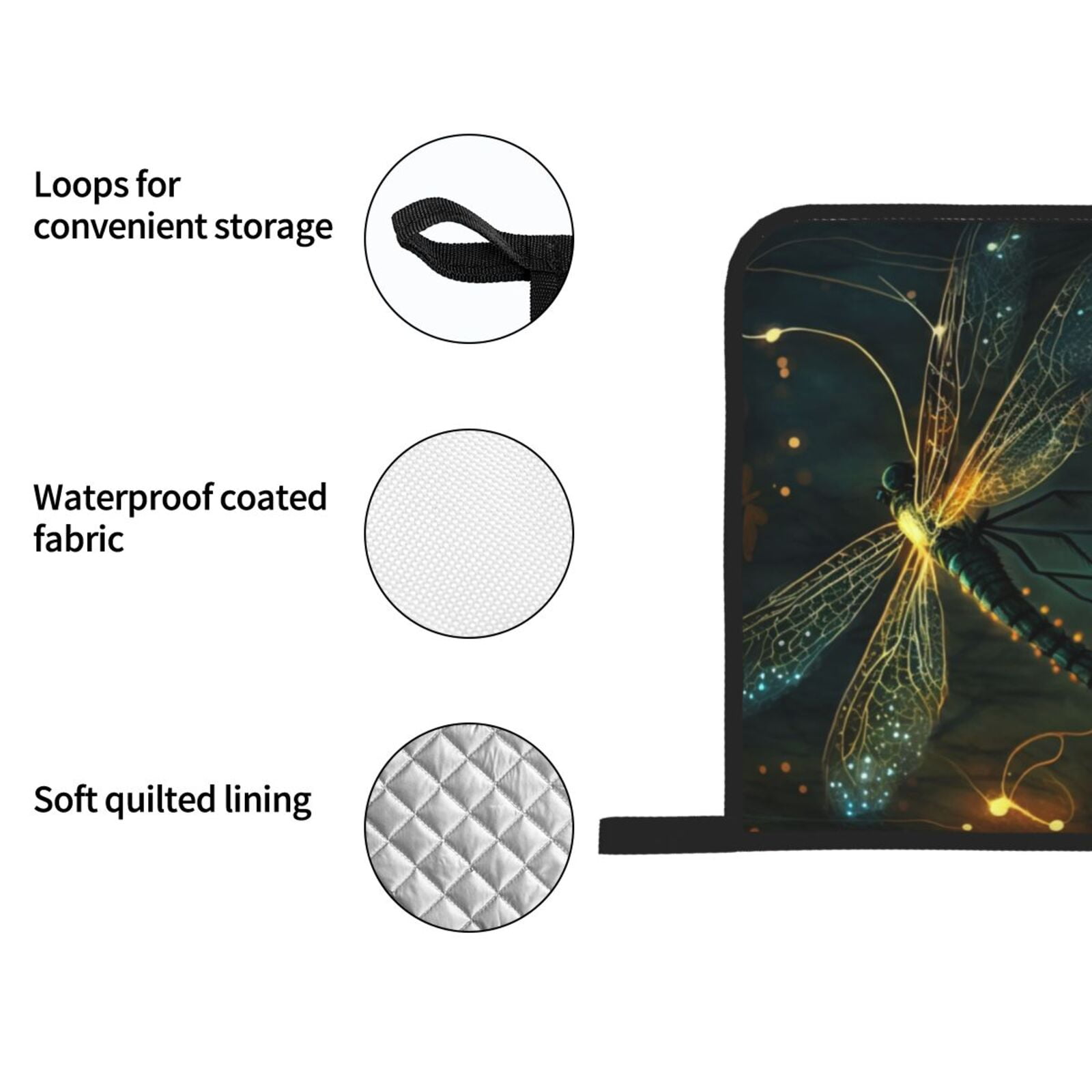 Dragonfly Dance Fireflies Art 4Pcs Oven Mitts and Pot Holders Sets Oven Kitchen Gloves Hot Pads for Cooking BBQ Baking Grilling