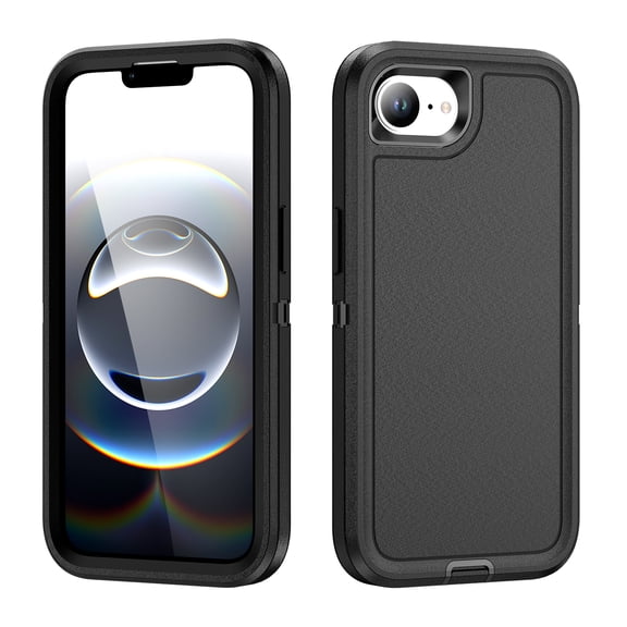 ELEHOLD for iPhone 17e/ iPhone 16e Rugged Case,Heavy Duty Rugged Shockproof Slim Fit Anti-Scratch Drop Protection Cover, Black