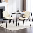 thumbnail image 3 of Beige Dining Chairs with Scientific Lean / Set of 2 for Family Meals, 3 of 7