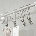 thumbnail image 3 of Clothes Pins,Happon 12 Pack Stainless Steel Metal Long Tail Clip with Hooks,Metal Spring Clips with Hooks Hanging Universal Clips for Kitchen Bathroom Office, 3 of 8
