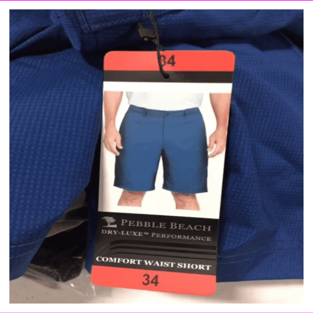Pebble Beach Men's DryLuxe Performance Shorts 34/Blue