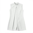 thumbnail image 3 of Rompers for Women Sleeveless High Neck Mini Romper Dresses Split Front Tunic Overlay Short Jumpsuits Elegant formal office Outfits White, 3 of 3