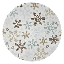 Light Christmas Snowflake Pattern Round Blanket,Comfortable Soft Flannel Throw Blanket,All Season,Warm Lightweight Blankets for Sofa Bed Couch Living Room Chair 47"x47"