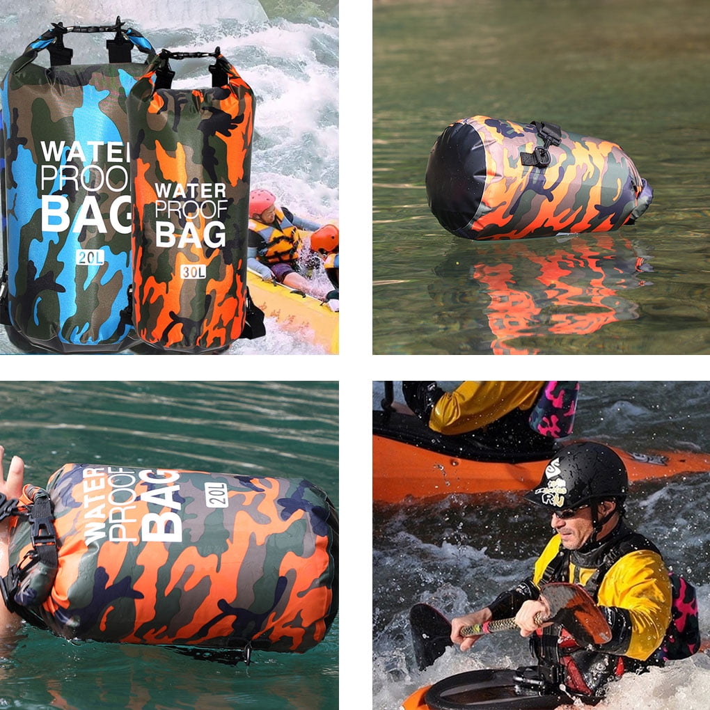 PVC Waterproof Dry Bag 5L 10L 20L 30L Camo Outdoor Diving Foldable Man Women Bea 