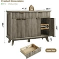 thumbnail image 3 of Vecenuy Buffet Cabinet Fluted Sideboard 47.2" Accent Cabinet with Adjustable Shelves，Modern Coffee Bar with Charging Station, for Dining Room, Living Room, Grey, 3 of 8