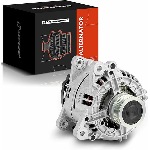 A-Premium Alternator Compatible with Volkswagen Jetta 2005-2014, Golf 2010-2014, Rabbit 2006-2009, L5 2.5L, 140Amp 12V Clockwise 5-Groove Pulley, Replace# 0-124-525-062,07K903023A, 0124525102