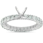 Pompeii 1 1/2ct Diamond Eternity Mount Engagement Ring Setting 14k White Gold (G/H,I1)