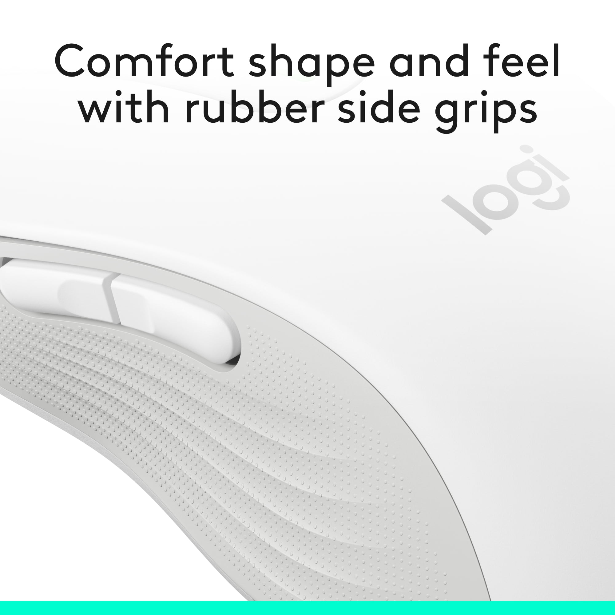 Logitech Signature M650 L Full Size Wireless Mouse - For Large Sized Hands, 2-Year Battery, Silent Clicks, Customizable Side Buttons, Bluetooth, Off-white