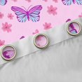 thumbnail image 4 of Homewish Dreamy Pink Butterfly Curtains Pack of 2 (42x84 Each) for Kids, Kawaii Cartoon Animal Curtains Blackout, Cherry Blossoms Bedroom Curtains, Blackout Curtains Room Decor, 4 of 6