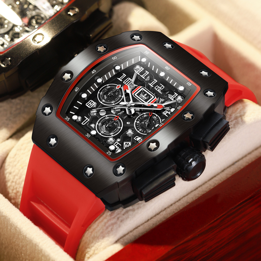 OLEVS Watches For Men Analog Quartz Chronograph Luxury Luminous Business Dress Waterproof Watches For Men High Quality Mens Watches With Moon Phase Date Stainless Steel Men Watches Reloj