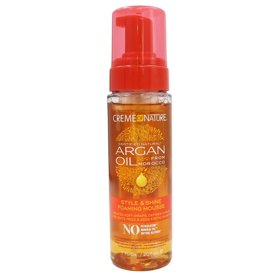 Creme Of Nature Argan Oil Style Shine Foaming Mousse, 7 Oz.