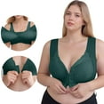 thumbnail image 2 of AHTJRT Women's Seamless Front Closure Bra Lace Wireless Deep V Plunge Padded Bralettes Plus Size Comfy Soft Sleep Nursing Bra Green L, 2 of 9