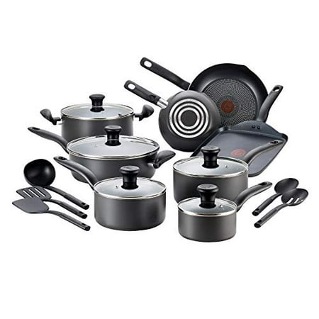 

T-Fal Fba_A821Si64 Initiatives Nonstick Inside And Out 18-Piece Black