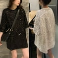 thumbnail image 3 of CENL Sequin Embroidery Five-point Sleeve Loose Casual Plus Size Women Blouses, 3 of 5