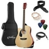 Ashthorpe Left-Handed Full-Size Cutaway Dreadnought Acoustic Electric Guitar Package, Natural
