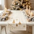 thumbnail image 2 of Hvmvliv 12x71 Inch Christmas Linen Table Banner with Festive Holiday Patterns for Dining Table Home Party Table Runners Decoration Multicolor, 2 of 6