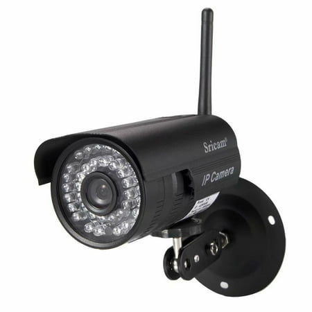 Outdoor Wireless Cmos Camera - Wireless Sricam CMOS 1.0MP Outdoor IP Camera with 3.6mm Lens US Standard Plug Black