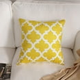 thumbnail image 2 of Accent Home Printed Cushion Covers Set of 4 - Decorative Square Throw Pillow , Indoor & Outdoor Cotton Cushion Cases , Geometric Design Yellow Pillowcases for Home Sofa - Bed - Couch 18 x 18 inch, 2 of 9