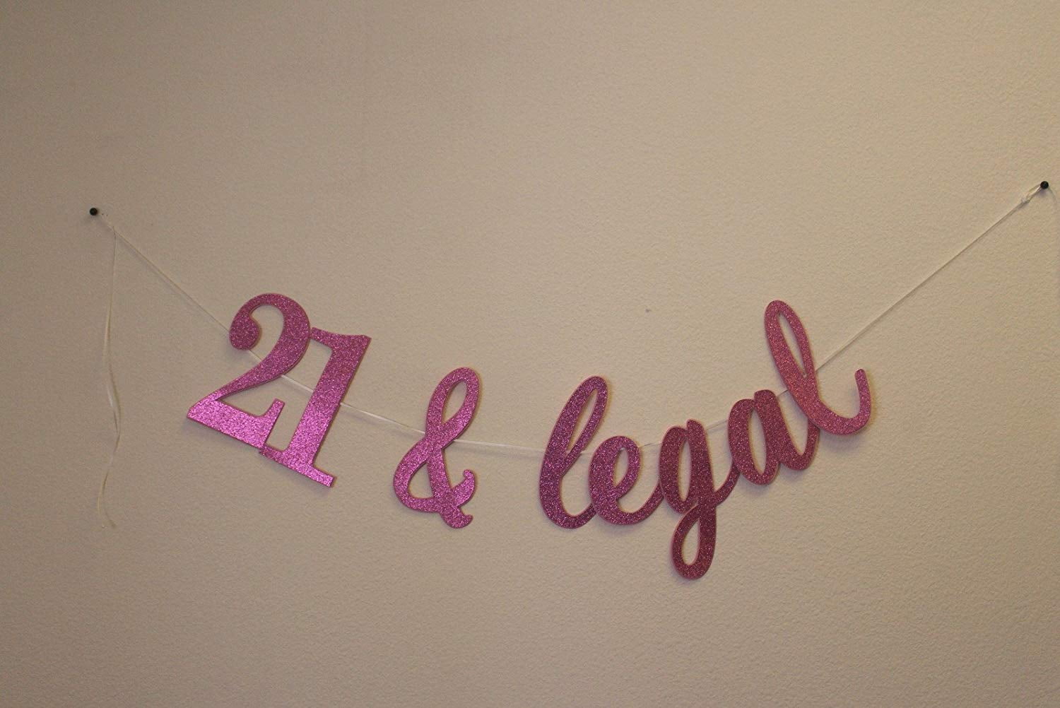 All About Details 21 & Legal Cursive Banner (Pink) - Walmart.com