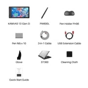 Huion 13.3 Full-Laminated Drawing Tablet with Screen, 99% sRGB, 16384 Pen Pressure, Dual Dial, PC/Mac/Android, Black