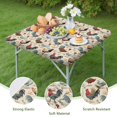 thumbnail image 4 of Beige Chicken Floral Pattern Square Fitted Tablecloth with Elastic Edge,Square Table Cover,Washable Elastic Table Cover for Home Kitchen Party Decor 34"x34", 4 of 6