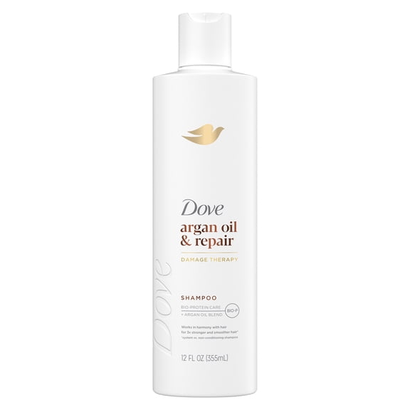Dove Shampoo for Fine Hair Argan Oil & Repair with Bio-Protein Care Technology and Argan Oil Blend, 12 Fl Oz