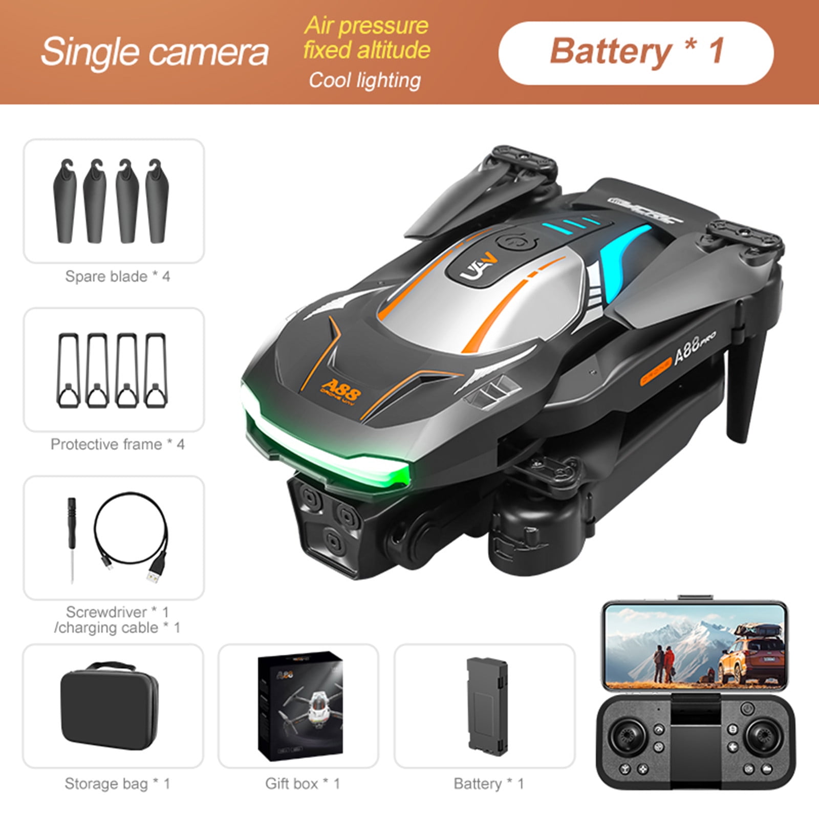 Drone with Camera for Beginners and Kids, 1080P HD FPV, Easy to Fly with Long Flight Time, 2 Batteries and Carrying Case
