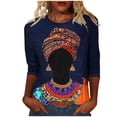 thumbnail image 3 of Brnmxoke Womens Tops 2025 Fashion 3/4 Sleeve Casual Black History Month Shirts Crew Neck Oversized Loose African American Melanin Blouses Soft Pullover Multicolor,XXXXXL, 3 of 6