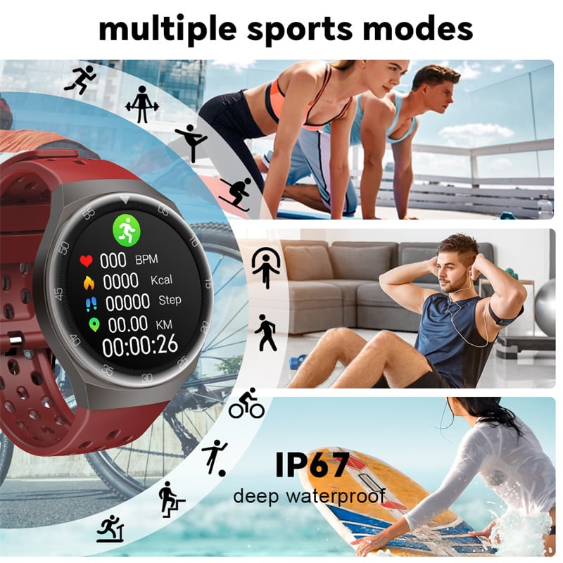 LIGE AI Voice Smart watch MenSports Fitness Tracker Bluetooth Call Men IP67 Waterproof Smartwatch For Xiaomi Huawei IOS Android Walmart