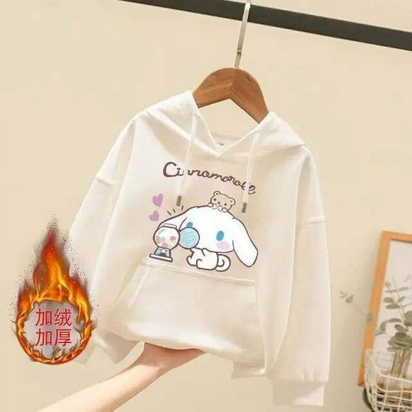 Sanrio Anime Kuromi Cinnamoroll Melody Korean Plush Children Sweater Boy Girl Hoodies Long-Sleeved Clothes Tracksuit Sportswear