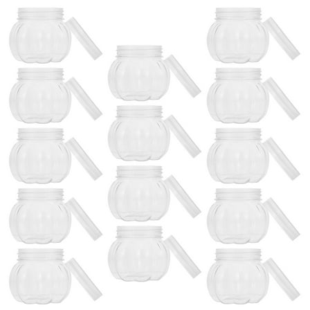 BESTOYARD 24Pcs Transparent Pumpkin Candy Holder with Lid Decorative Container for Food Storage