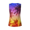 thumbnail image 5 of Fotbe Palm Trees at Sunset Womens Loose Fit Casual Flowy Slim-Fit Tank Tops Athletic Round Neck Trendy Sleeveless Summer Tops for Gym and Yoga-XX-Large, 5 of 9
