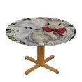 thumbnail image 3 of Orinice Rabbit Clock Beatrix Potter Round Tablecloth Stain Resistant Washable for Indoor Outdoor Kitchen Dining Wedding Parties 100% Polyester Fiber 38-42, 3 of 8