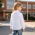 thumbnail image 5 of Posijego Girls Dress Shirts Ruffled Button down Long Sleeve Shirts School Uniform Tops Collared Formal Shirts 2-13 Years, 5 of 9