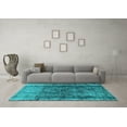 thumbnail image 3 of Ahgly Company Indoor Round Oriental Turquoise Blue Industrial Area Rugs, 5' Round, 3 of 4