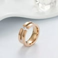 thumbnail image 4 of EOEMY Women'S Princess Cut Cz Bands 8mm Rose Gold/Silver Titanium Steel Ring Size 6-11, 4 of 9