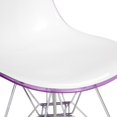 thumbnail image 5 of LeisureMod Cresco Molded 2-Tone Eiffel Side Chair - Set of 4-Color:White Purple, 5 of 8