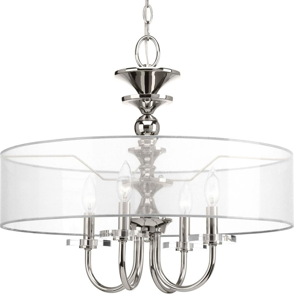 Progress Lighting March Collection 1-Light Polished Nickel Wall Sconce 