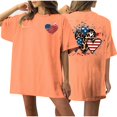 thumbnail image 2 of Fiudx Ofertas Flash Artículos En Oferta Camiseta de Manga Corta con Cuello Redondo y Estampado Informal En La Parte Delantera y Trasera Del Día de La Independencia para Mujer, 2 of 5