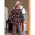 thumbnail image 3 of V neck Blouses for Women Dressy Casual 3/4 Sleeve  Floral Print Tops Loose Flowy Tops Embroidered Shirts, 3 of 7