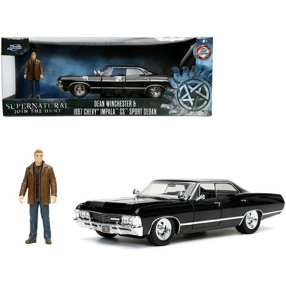 Jada Toys Dean Winchester and 1967 Chevrolet Impala SS Sport Sedan, Black, 1.52 lb